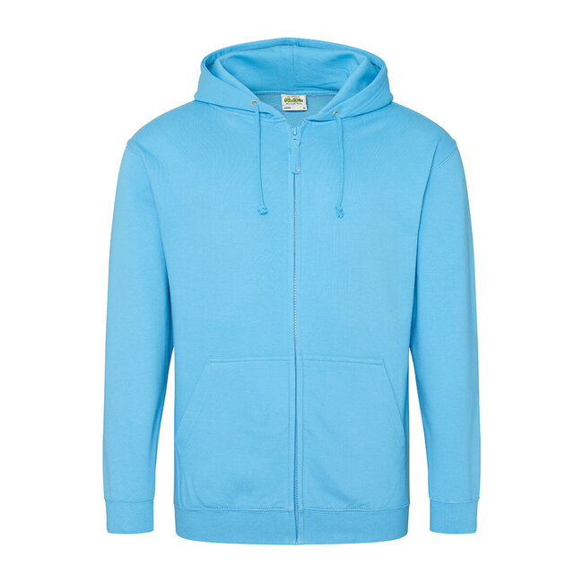 Basic hoodie met rits heren baby blauw