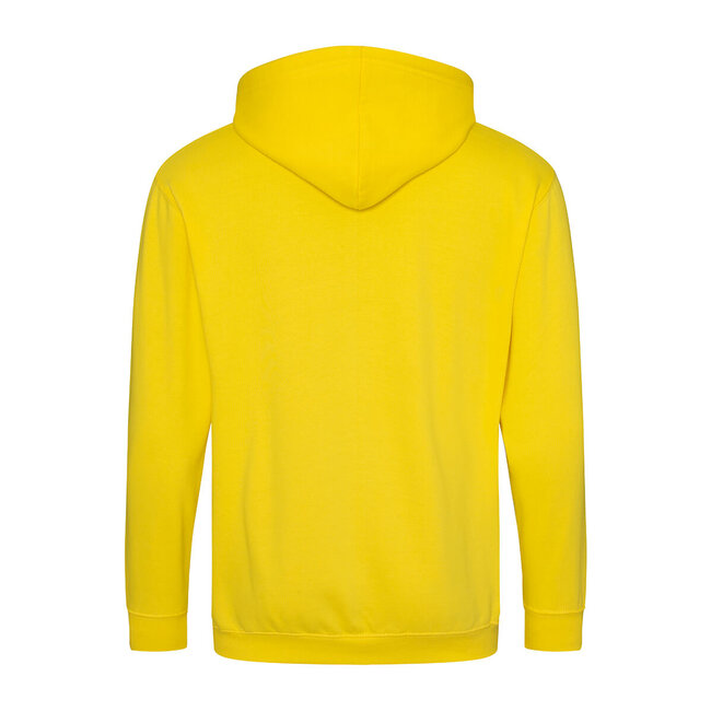 Basic hoodie met rits heren geel