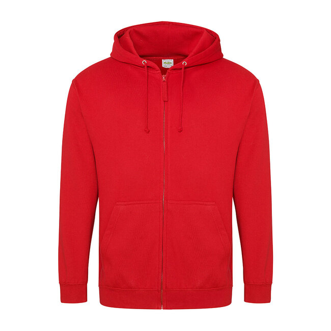 Basic hoodie met rits heren rood
