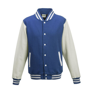 AWDis Basic baseball jacket navy blauw en wit ⚥