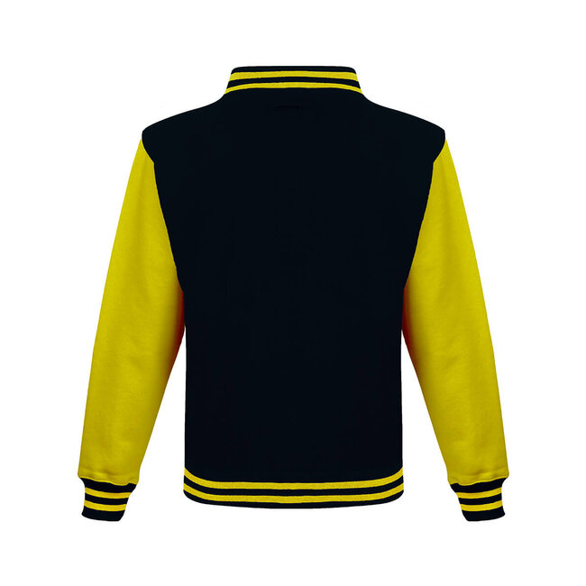 Basic baseball jacket  unisex zwart en geel