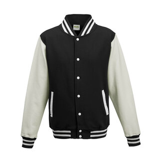 AWDis Basic baseball jacket zwart en wit ⚥