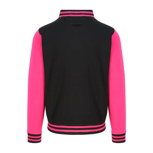 Basic baseball jacket unisex zwart en roze