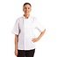 Basic koksbuis korte mouw met drukknop unisex wit