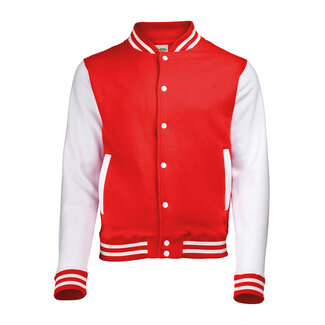 AWDis Basic baseball jacket rood en wit ⚥