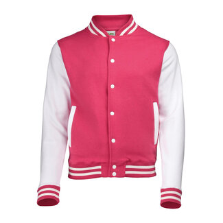 AWDis Basic baseball jacket roze en wit ⚥