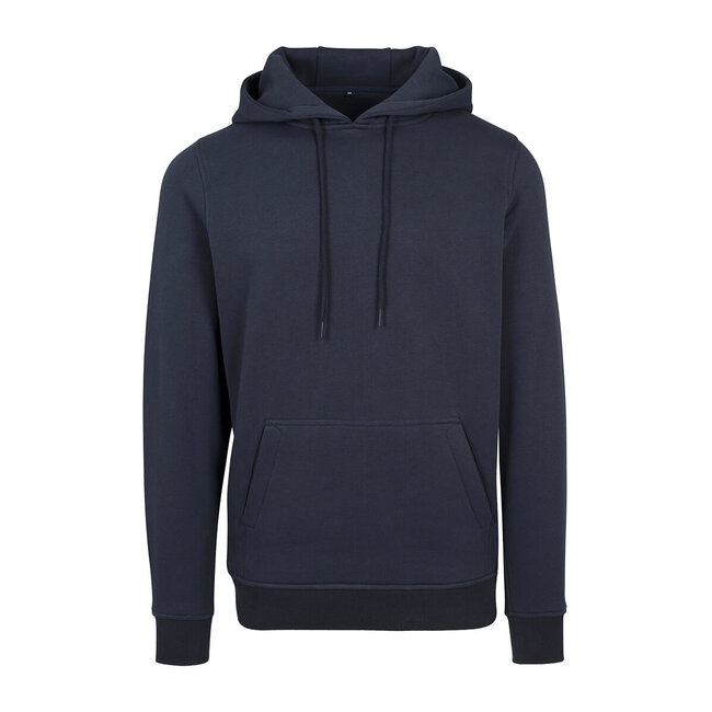 Build your brand Premium heavy hoodie heren navy blauw - Extra dik materiaal