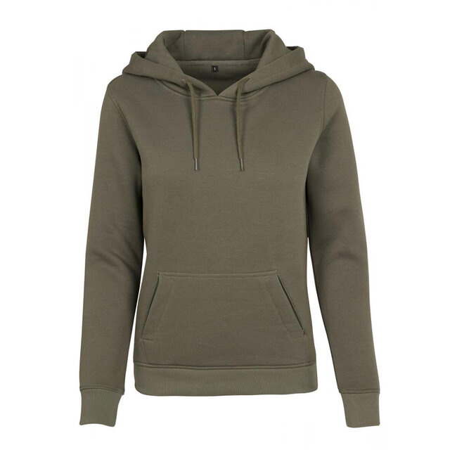 Premium heavy hoodie dames olijfgroen - Extra dik materiaal
