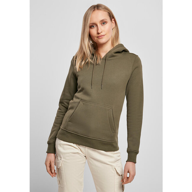 Premium heavy hoodie dames olijfgroen - Extra dik materiaal