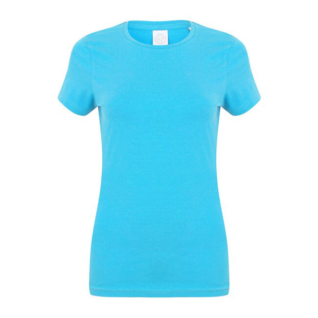 Premium t-shirt dames met stretch baby blauw