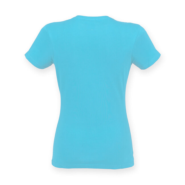 Premium t-shirt dames met stretch baby blauw