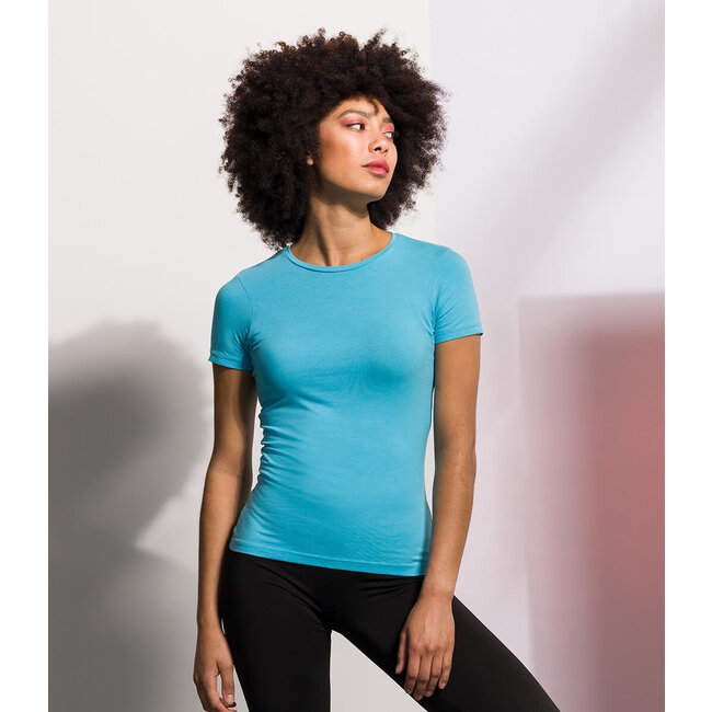 Premium t-shirt dames met stretch baby blauw