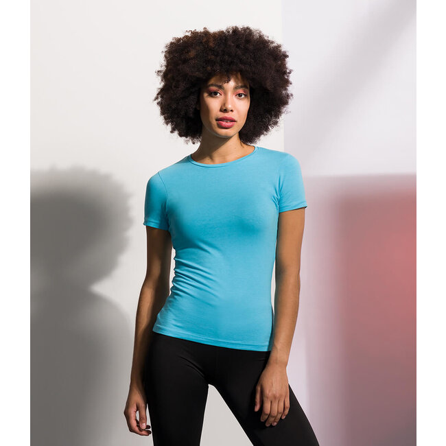 Premium t-shirt dames met stretch baby blauw