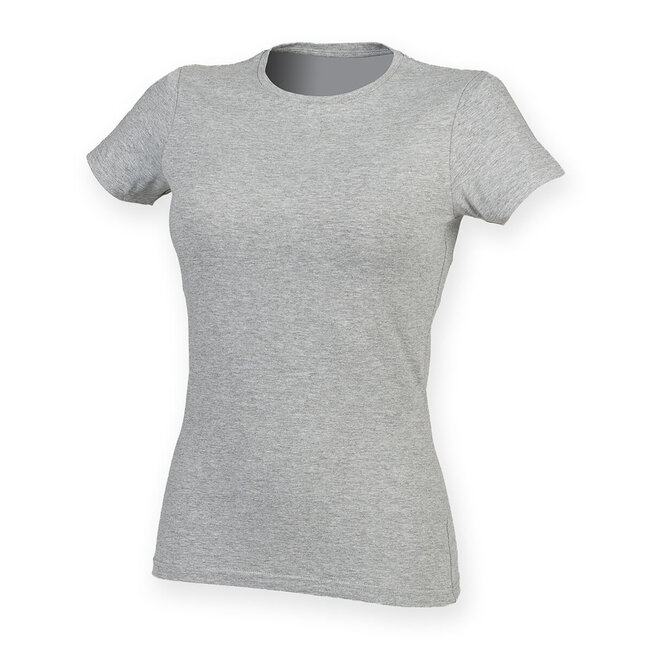 Premium t-shirt dames met stretch grijs