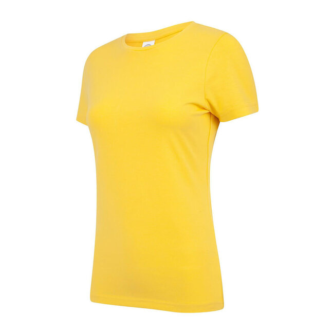 Premium t-shirt dames met stretch geel