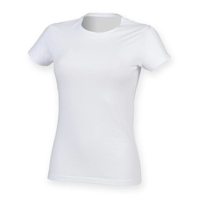 Premium t-shirt dames met stretch wit