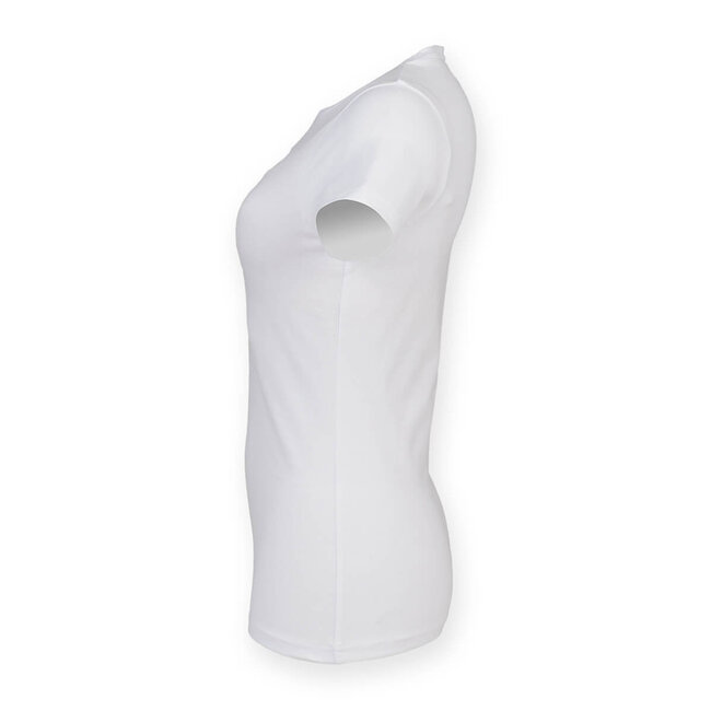 Premium t-shirt dames met stretch wit