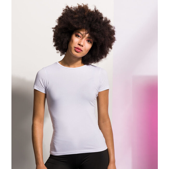 Premium t-shirt dames met stretch wit