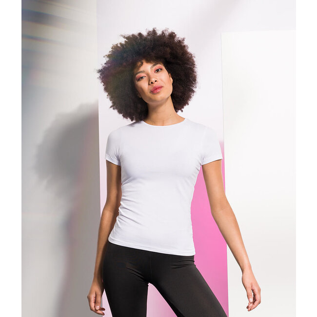 Premium t-shirt dames met stretch wit