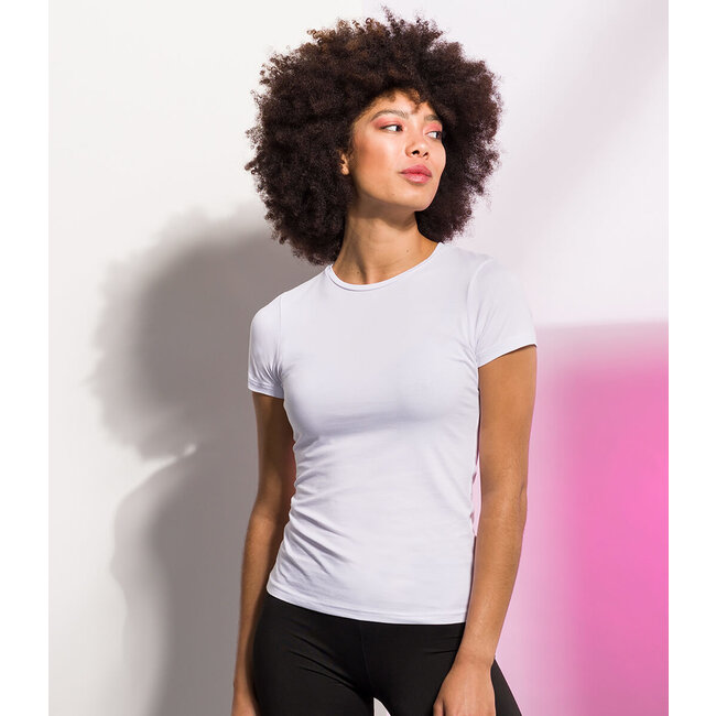 Premium t-shirt dames met stretch wit