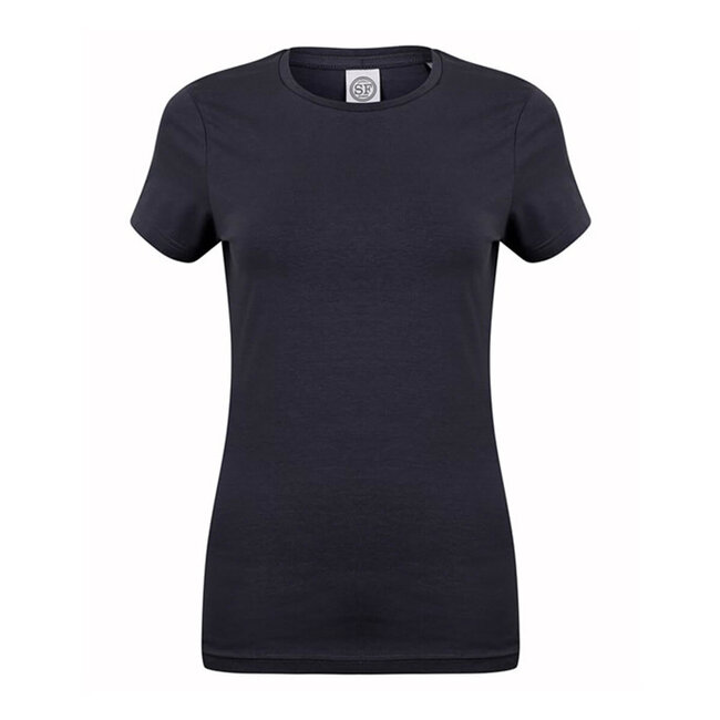 Premium t-shirt dames met stretch navy blauw