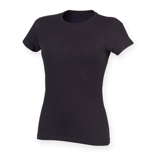 Premium t-shirt dames met stretch navy blauw