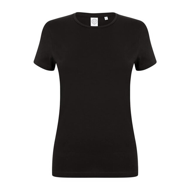 Premium t-shirt dames met stretch zwart