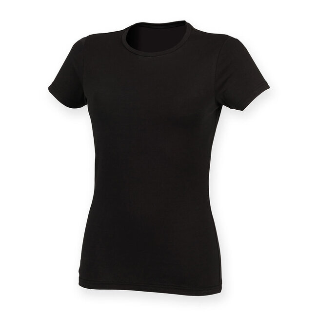 Premium t-shirt dames met stretch zwart