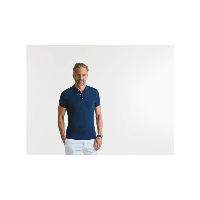 Premium polo heren long met stretch rood