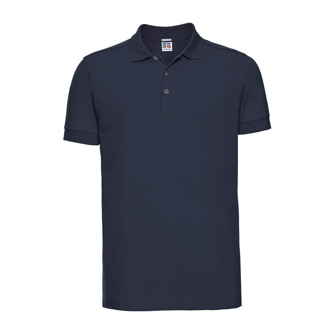 Premium polo heren long met stretch navy blauw