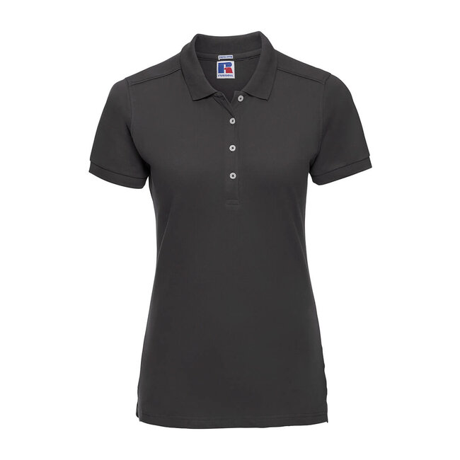 Premium polo dames long met stretch zwart