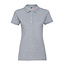 Premium polo dames long met stretch grijs