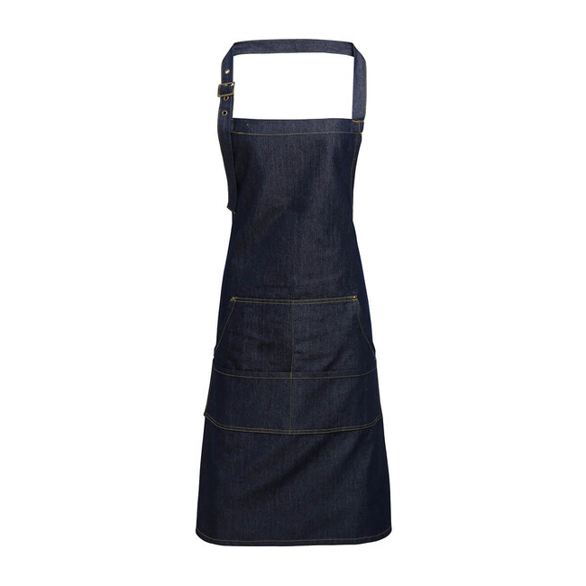 Premier Basic horeca schort met zakken denim unisex indigo