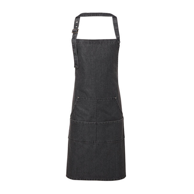 Premier Basic horeca schort met zakken denim unisex zwart