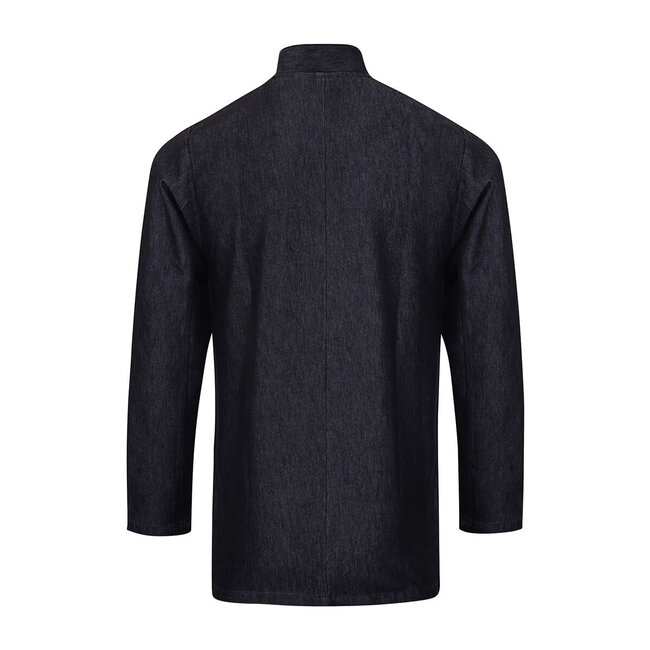 Basic horeca koksbuis met lange mouwen zwart denim unisex