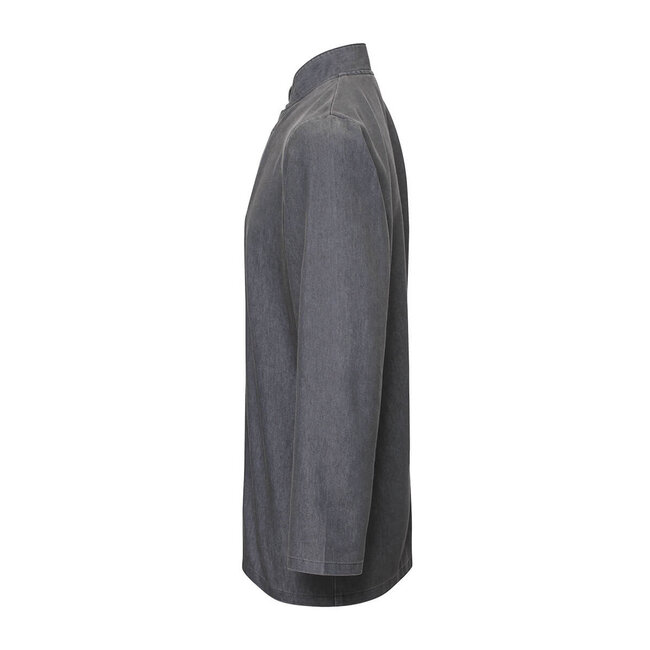 Basic horeca koksbuis met lange mouwen grijs denim unisex