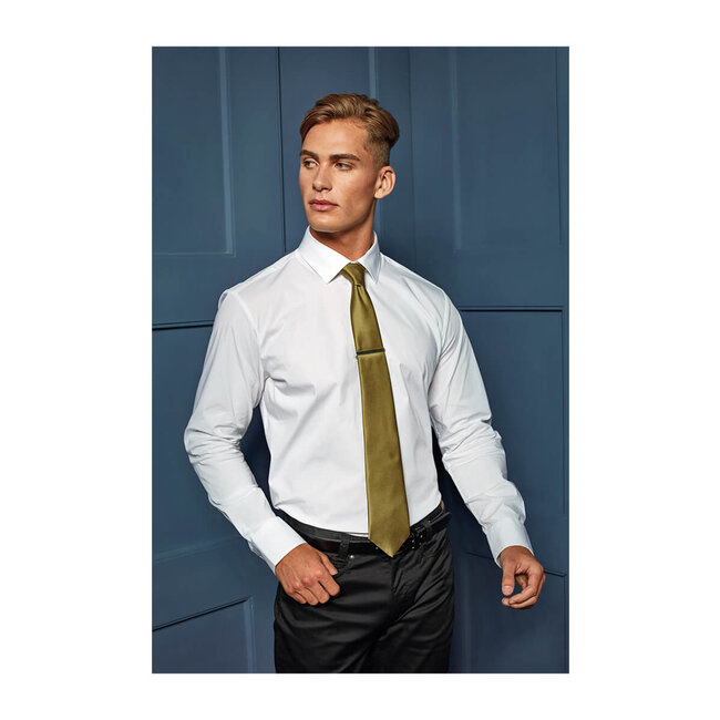 Basic poplin stretch overhemd lange mouw heren zwart