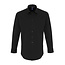Basic poplin stretch overhemd lange mouw heren zwart