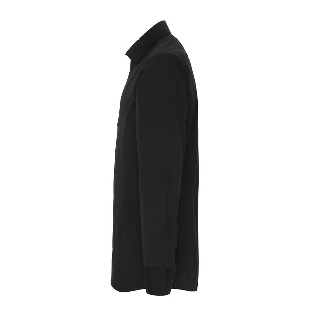 Basic poplin stretch overhemd lange mouw heren zwart