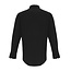 Basic poplin stretch overhemd lange mouw heren zwart