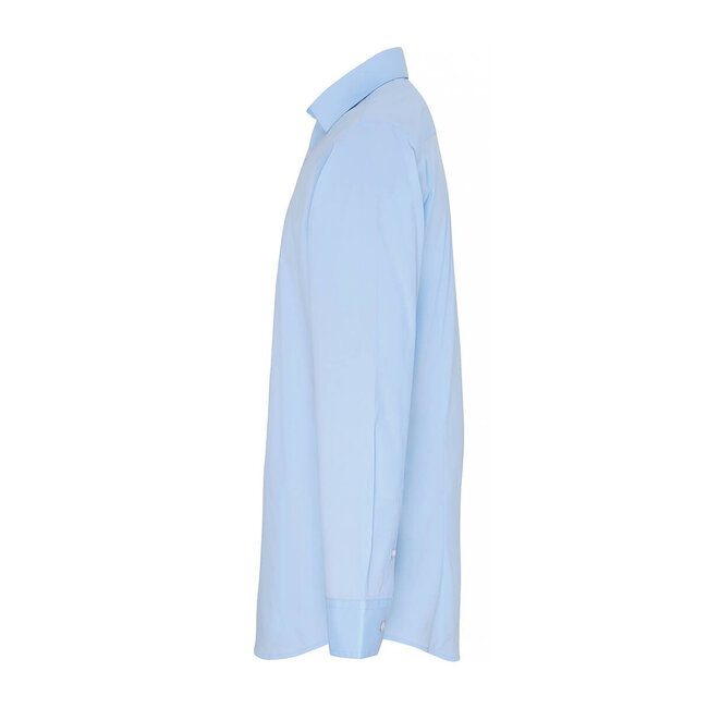 Basic poplin stretch overhemd lange mouw heren babyblauw