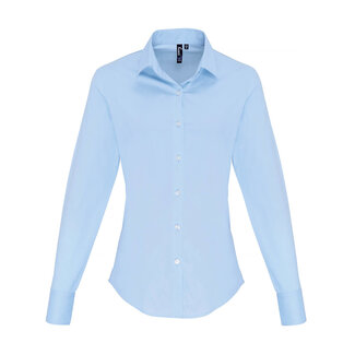 Premier Basic poplin stretch blouse lange mouw ♀