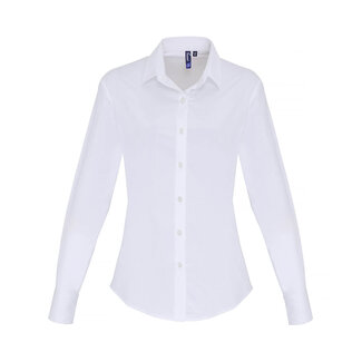 Premier Basic poplin stretch blouse lange mouw ♀