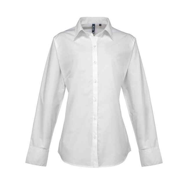 Premier Basic poplin blouse lange mouw dames wit