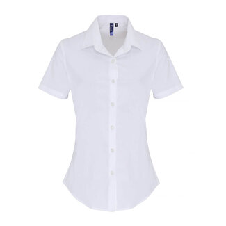 Premier Basic poplin stretch blouse korte mouw ♀