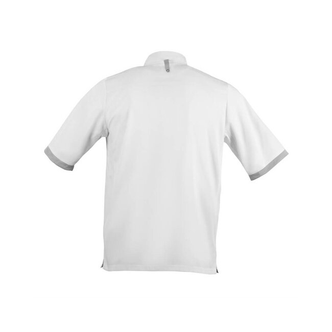 Basic koksbuis korte mouw slim-fit unisex wit