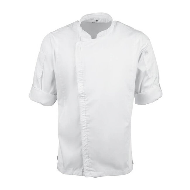 Premium koksbuis lange mouw met rits unisex wit