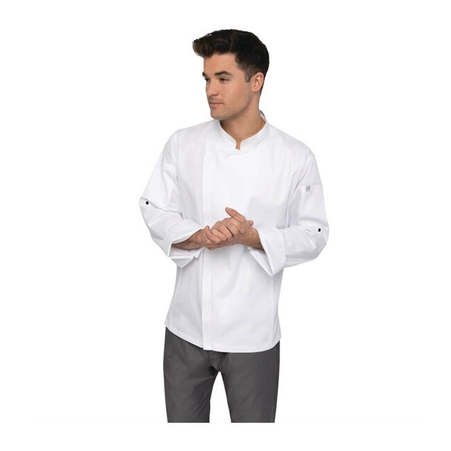 Premium koksbuis lange mouw met rits unisex wit