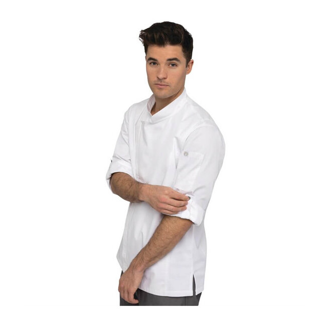 Premium koksbuis lange mouw met rits unisex wit