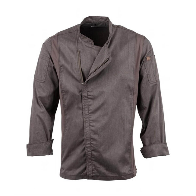 Premium koksbuis lange mouw met rits unisex grijs